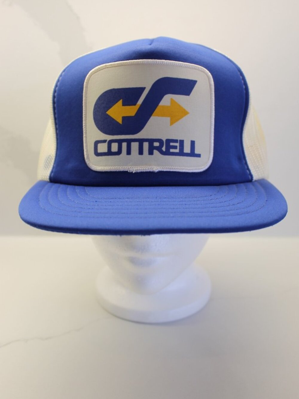 Vtg Cottrell Mesh Trucker SnapBack Hat Company Logo Patch Cap